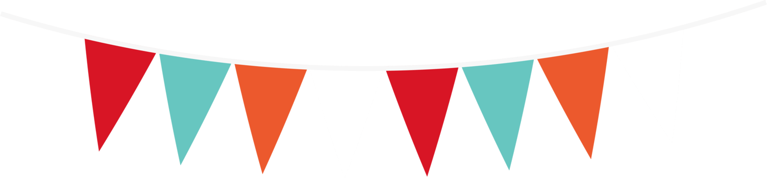 Semi Long New Year Bunting Flag with Firework and Confetti png