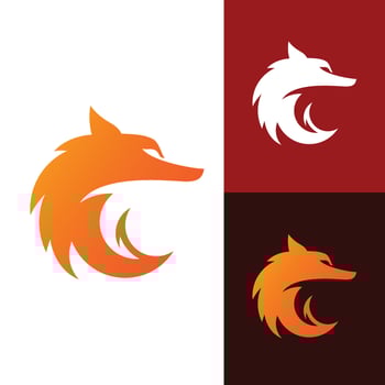 A playful and stylized version of a fox. vector