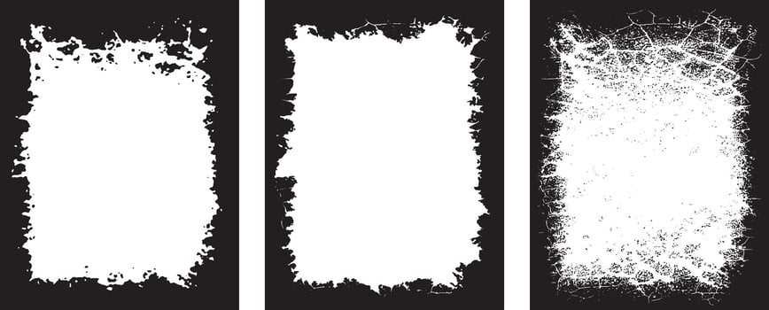 Distressed Grunge Photo Frames with Cracked and Weathered Textures for Artistic and Edgy Visual Displays vector