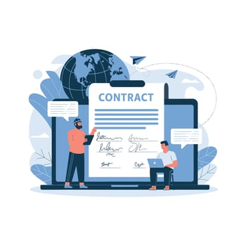 Digital Agreements Navigating Modern Contract Signing and Collaboration vector
