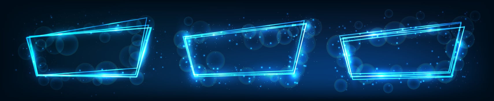 Neon frame with shining effects and sparkles vector