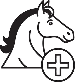 horse with plus sign illustration vector