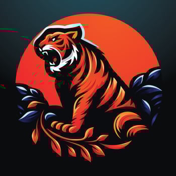 Angry tiger mascot logo illustration vector