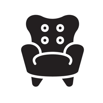 armchair Glyph Icon White Background vector