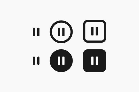 pause icon line and flat set vector