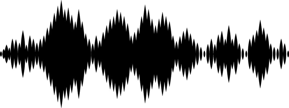 Black sound waves are visualizing digital audio signal, radio signal frequency, and music wave on white background, creating a tune equalizer set vector