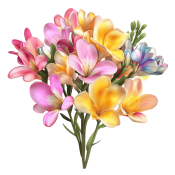Bouquet of Colorful Spring Flowers png