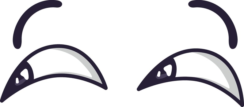 Cartoon eyes are expressing boredom and skepticism, showcasing a range of funny facial expressions and human emotions in a doodle style illustration vector
