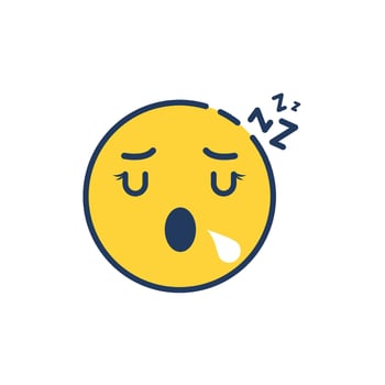 sleepy Emoji or emoticon expression vector