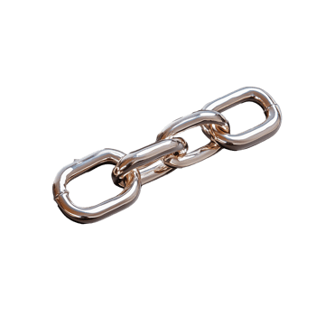 Metallic chain link design with transparent background for versatile graphic use png
