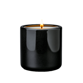 Black Candle with Flame on Transparent Background png