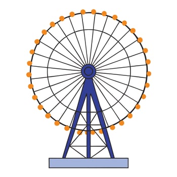 Ferris wheel illustration vector