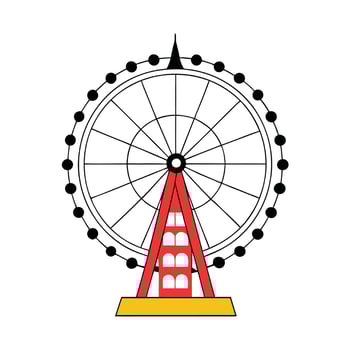 A ferris wheel is shown in this illustration vector