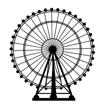 Ferris wheel silhouette on a white background vector