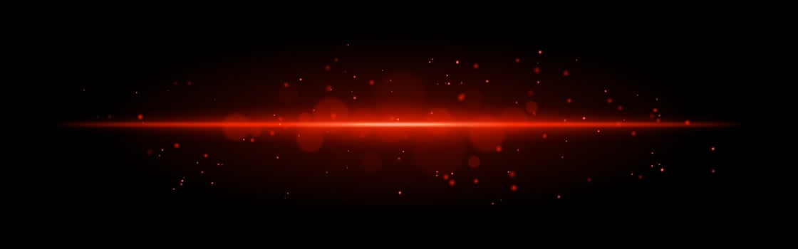 Red glowing line icon. Vibrant horizontal beam, illuminated particles, abstract light effect, futuristic energy, minimalistic decor, dynamic modern design, radiant visual vector