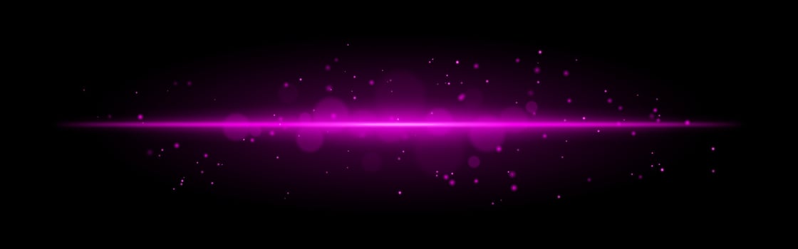 Purple glowing line icon. Vibrant horizontal beam, illuminated particles, abstract light effect, futuristic energy, minimalistic decor, dynamic modern design, radiant visual vector