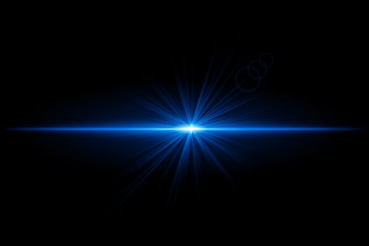 Blue starburst. Radiant light beam, glowing particles, bright star effect, warm illumination, abstract lighting design, futuristic energy, decorative modern visual vector