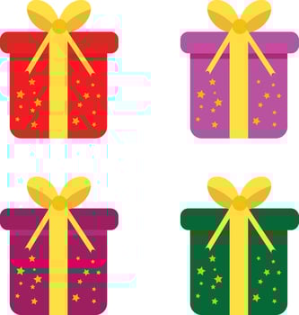 gift box icon isolated elements vector