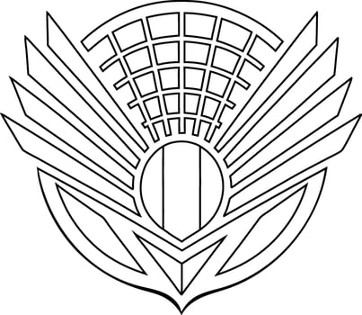 Hand drawn doodle of shuttlecock for badminton from bird feathers vector