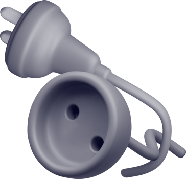 3d black plug and socket png