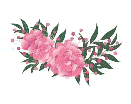 Pink Roses wreath, suitable for wedding card, Invitation, and greeting Card vector