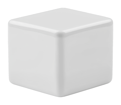 White ceramic cube on a plain background png