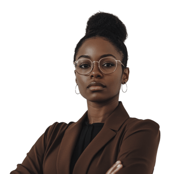 Confident businesswoman in professional attire png