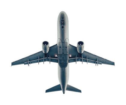 Airplane flying high above a cloudless sky png