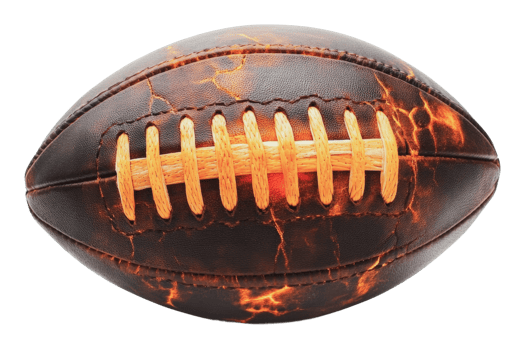 Unique design of a fiery football for play png