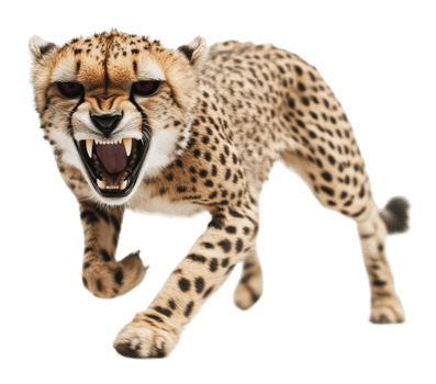 Cheetah displays aggression in wild encounter png