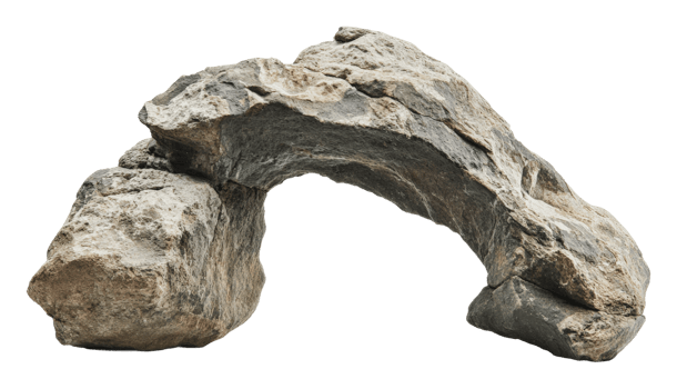 Unique stone arch showcasing natural formation png