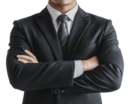 Confident businessman in formal attire png