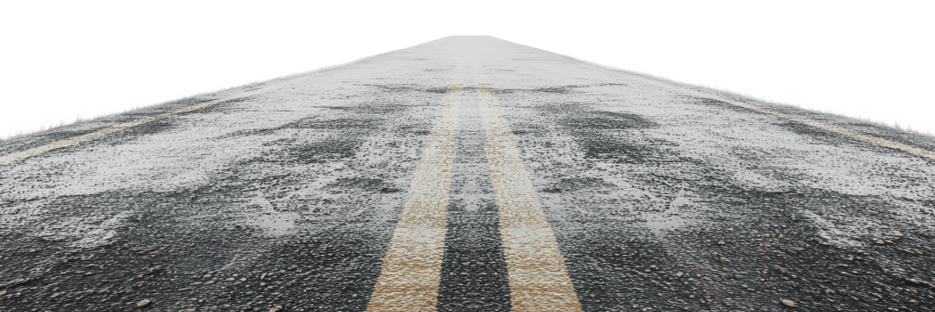 Road disappearing into foggy distance png