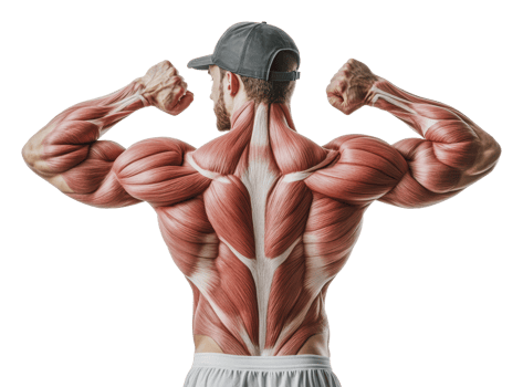 Male model displaying muscle details png