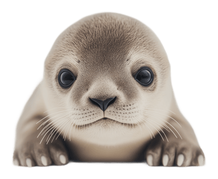 Cute seal pup looking directly at the viewer png