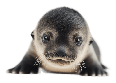 Cute seal pup exploring the world around it png
