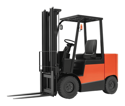Forklift ready for operation in warehouse setting png