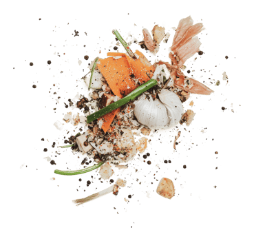 Ingredients scattered on a white surface png