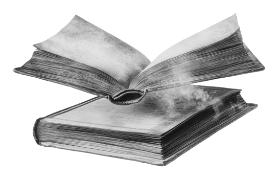 Book with floating pages creates a mystical effect png