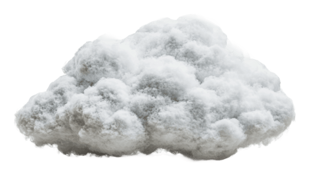 Fluffy cloud on a white backdrop png