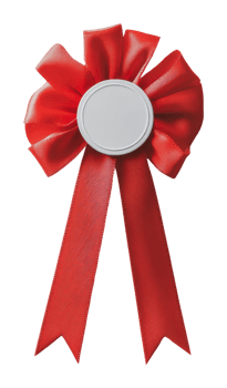 Red ribbon award for achievement and recognition png