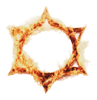 Fire in a star shape creates a striking pattern png