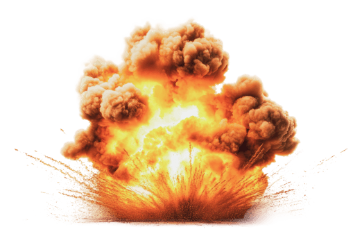 Fire and smoke from large explosion png