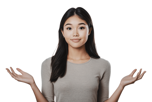 Woman gesturing with a neutral expression indoors png
