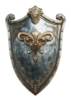 Decorative shield design with intricate patterns png