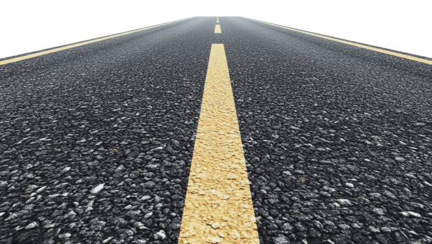 Long stretch of asphalt road toward the horizon png