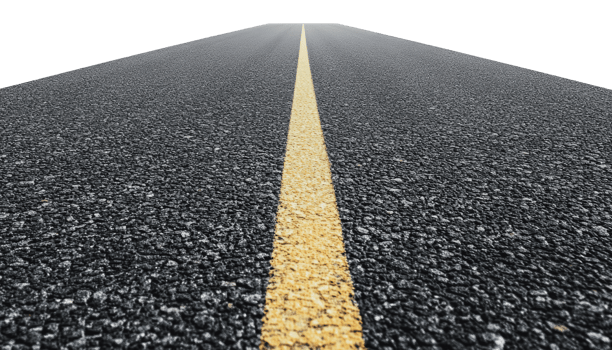 Road stretches towards the horizon on a clear day png