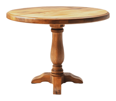 Round wooden table with a classic design png