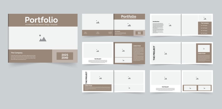 Creative landscape portfolio design Architecture portfolio or interior portfolio vector