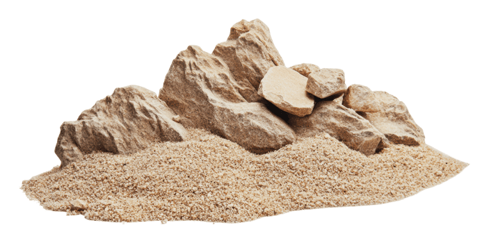 Natural sand and rock formation in a landscape png